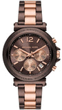 Buy Shop Michael Kors Maren Chronograph Brown Dial Two Tone Steel Strap Watch for Women - MK7496 USA Online