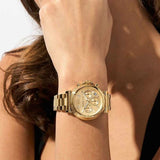 Buy Shop Michael Kors Maren Chronograph Gold Dial Gold Steel Strap Watch for Women - MK7493 USA Online