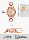 Buy Shop Michael Kors Maren Chronograph Rose Gold Dial Rose Gold Steel Strap Watch for Women - MK7494 USA Online