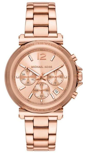 Buy Shop Michael Kors Maren Chronograph Rose Gold Dial Rose Gold Steel Strap Watch for Women - MK7494 USA Online
