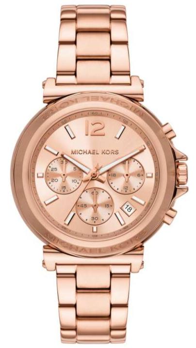 Buy Shop Michael Kors Maren Chronograph Rose Gold Dial Rose Gold Steel Strap Watch for Women - MK7494 USA Online