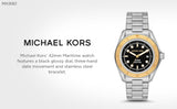 Buy Shop Michael Kors Maritime Analog Black Dial Silver Steel Strap Watch for Men - MK9161 USA Online