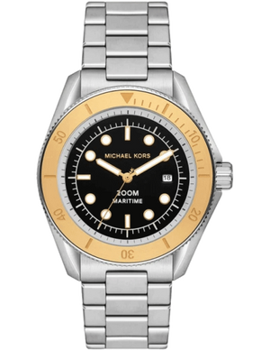 Buy Shop Michael Kors Maritime Analog Black Dial Silver Steel Strap Watch for Men - MK9161 USA Online