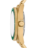 Buy Shop Michael Kors Maritime Analog Green Dial Gold Steel Strap Watch for Men - MK9162 USA Online
