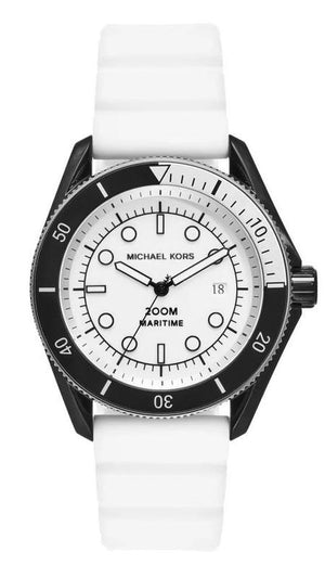 Buy Shop Michael Kors Maritime Analog White Dial White Silicone Strap Watch for Men - MK9159 USA Online
