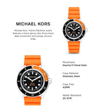Buy Shop Michael Kors Maritime Three-Hand Analog Black Dial Orange Silicone Strap Watch for Men - MK9157 USA Online