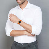 Buy Shop Michael Kors Maritime Three-Hand Analog Black Dial Orange Silicone Strap Watch for Men - MK9157 USA Online