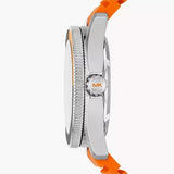 Buy Shop Michael Kors Maritime Three-Hand Analog Black Dial Orange Silicone Strap Watch for Men - MK9157 USA Online