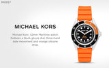 Buy Shop Michael Kors Maritime Three-Hand Analog Black Dial Orange Silicone Strap Watch for Men - MK9157 USA Online