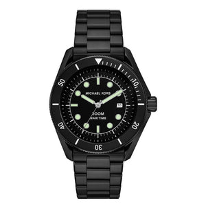 Buy Shop Michael Kors Maritime Three Hand Black Dial Black Steel Strap Watch for Men - MK9181 USA Online