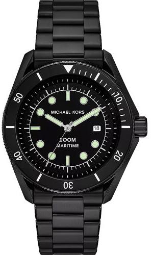 Buy Shop Michael Kors Maritime Three Hand Black Dial Black Steel Strap Watch for Men - MK9181 USA Online
