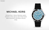 Buy Shop Michael Kors Maritime Three Hand Blue Dial Black Silicone Strap Watch for Men - MK9167 USA Online