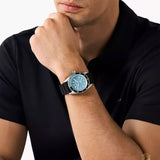 Buy Shop Michael Kors Maritime Three Hand Blue Dial Black Silicone Strap Watch for Men - MK9167 USA Online