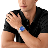 Buy Shop Michael Kors Maritime Three-Hand Blue Dial Silver Steel Strap Watch for Men - MK9160 USA Online