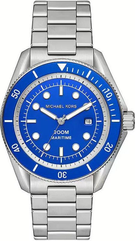 Buy Shop Michael Kors Maritime Three-Hand Blue Dial Silver Steel Strap Watch for Men - MK9160 USA Online
