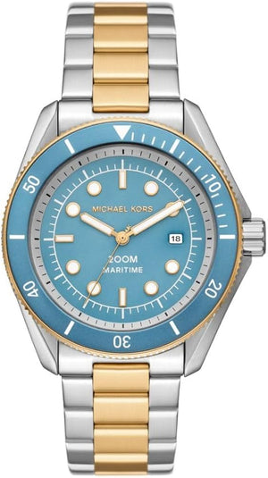 Buy Shop Michael Kors Maritime Three-Hand Blue Dial Two Tone Steel Strap Watch for Men - MK9169 USA Online