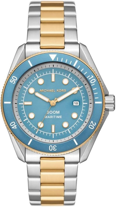 Buy Shop Michael Kors Maritime Three-Hand Blue Dial Two Tone Steel Strap Watch for Men - MK9169 USA Online