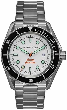 Buy Shop Michael Kors Maritime Three-Hand White Dial Grey Steel Strap Watch for Men - MK9163 USA Online
