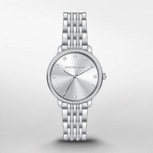 Buy Shop Michael Kors Melissa Quartz Silver Dial Silver Steel Strap Watch for Women - MK4367 USA Online