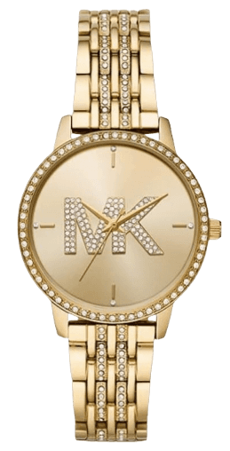 Buy Shop Michael Kors Melissa Pave Gold Dial Gold Steel Strap Watch for Women - MK4371 USA Online