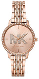 Buy Shop Michael Kors Melissa Pave Quartz Rose Gold Dial Rose Gold Steel Strap Watch for Women - MK4372 USA Online