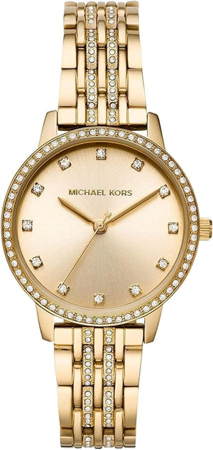 Buy Shop Michael Kors Melissa Quartz Gold Dial Gold Steel Strap Watch for Women - MK4368 USA Online