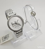 Buy Shop Michael Kors Melissa Quartz Silver Dial Silver Steel Strap Watch for Women - MK4370 USA Online