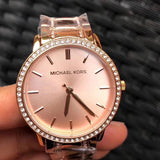 Buy Shop Michael Kors Melissa Three Hand Rose Gold Dial Rose Gold Steel Strap Watch For Women - MK4369 USA Online