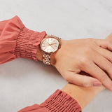 Buy Shop Michael Kors Melissa Three Hand Rose Gold Dial Rose Gold Steel Strap Watch For Women - MK4369 USA Online