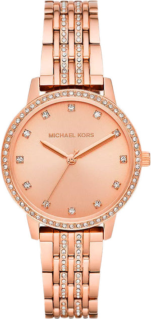 Buy Shop Michael Kors Melissa Three Hand Rose Gold Dial Rose Gold Steel Strap Watch For Women - MK4369 USA Online