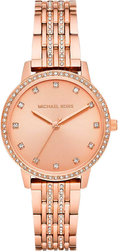 Buy Shop Michael Kors Melissa Three Hand Rose Gold Dial Rose Gold Steel Strap Watch For Women - MK4369 USA Online
