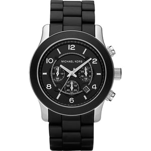 Buy Shop Michael Kors Runway Black Dial Black Rubber Strap Watch for Men - MK8107 USA Online
