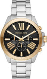 Michael Kors Wren Chronograph Black Dial Silver Steel Strap Watch For Men - MK8880