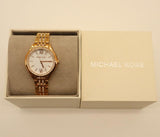 Buy Shop Michael Kors Mindy Three Hand White Dial Rose Gold Steel Strap Watch for Women - MK7078 USA Online