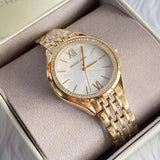 Buy Shop Michael Kors Mindy Three Hand White Dial Rose Gold Steel Strap Watch for Women - MK7078 USA Online