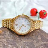 Buy Shop Michael Kors Mindy Three Hand White Dial Rose Gold Steel Strap Watch for Women - MK7078 USA Online
