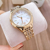 Buy Shop Michael Kors Mindy Three Hand White Dial Rose Gold Steel Strap Watch for Women - MK7078 USA Online