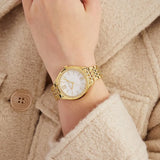 Buy Shop Michael Kors Mindy Three Hand White Dial Rose Gold Steel Strap Watch for Women - MK7078 USA Online