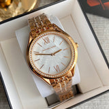 Buy Shop Michael Kors Mindy Three Hand White Dial Rose Gold Steel Strap Watch for Women - MK7078 USA Online