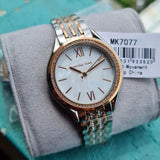 Buy Shop Michael Kors Mindy Three Hand White Dial Two Tone Steel Strap Watch For Women - MK7077 USA Online