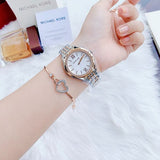 Buy Shop Michael Kors Mindy Three Hand White Dial Two Tone Steel Strap Watch For Women - MK7077 USA Online