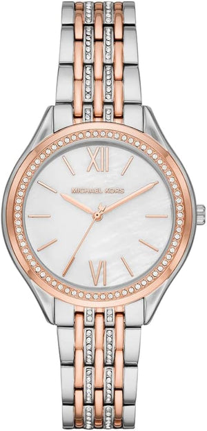 Buy Shop Michael Kors Mindy Three Hand White Dial Two Tone Steel Strap Watch For Women - MK7077 USA Online