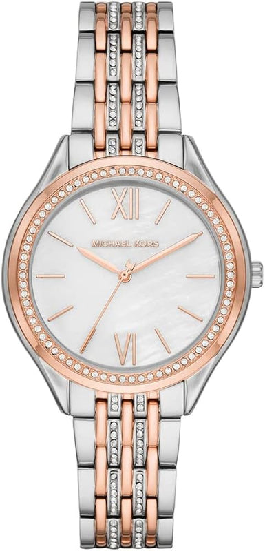 Buy Shop Michael Kors Mindy Three Hand White Dial Two Tone Steel Strap Watch For Women - MK7077 USA Online