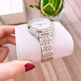 Buy Shop Michael Kors Mindy Three Hand White Dial Two Tone Steel Strap Watch For Women - MK7084 USA Online