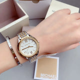 Buy Shop Michael Kors Mindy Three Hand White Dial Two Tone Steel Strap Watch For Women - MK7084 USA Online