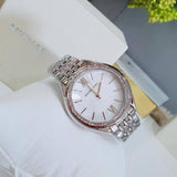 Buy Shop Michael Kors Mindy White Dial Silver Steel Strap Watch For Women - MK7075 USA Online