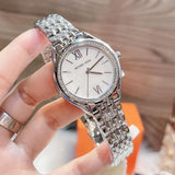 Buy Shop Michael Kors Mindy White Dial Silver Steel Strap Watch For Women - MK7075 USA Online
