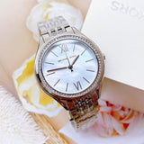 Buy Shop Michael Kors Mindy White Dial Silver Steel Strap Watch For Women - MK7075 USA Online