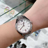 Buy Shop Michael Kors Mindy White Dial Silver Steel Strap Watch For Women - MK7075 USA Online
