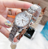 Buy Shop Michael Kors Mindy White Dial Silver Steel Strap Watch For Women - MK7075 USA Online